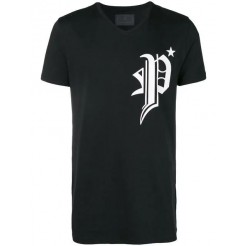 Philipp Plein Logo Patch T-shirt Men 02 Black Clothing T-shirts 100% High Quality