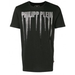 Philipp Plein Draped Logo Print T-shirt Men 02 Black Clothing T-shirts Outlet Online