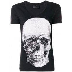Philipp Plein Crystal Skull T-shirt Women 02 Black Clothing T-shirts & Jerseys Sale Retailer