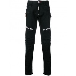 Philipp Plein Distressed Straight-leg Jeans Men 02dd Black Diamond Clothing Regular & Amazing Selection