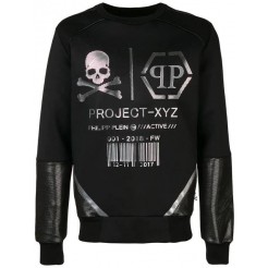 Philipp Plein Ls Xyz Logos Sweatshirt Men 0270 Black/silver Clothing Sweatshirts Wholesale