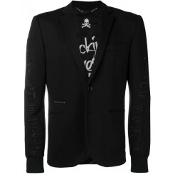Philipp Plein Jersey Formal Blazer Men 0202 Black / Clothing Blazers Best Selling Clearance