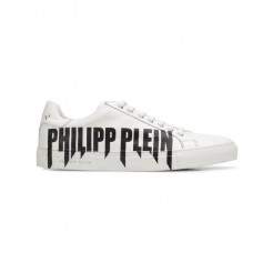 Philipp Plein Logo Print Sneakers Men 0102 White / Black Shoes Low-tops Online Leading Retailer