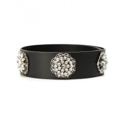 Philipp Plein Crystal Embellished Belt Women 02 Black Accessories Belts Luxury Lifestyle Brand