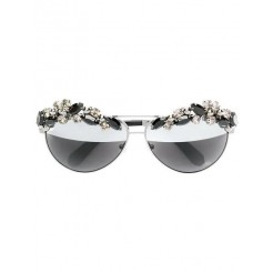 Philipp Plein Crystal Embellished Sunglasses Women Jkxk Black Nk/nk/mirror/nk Accessories