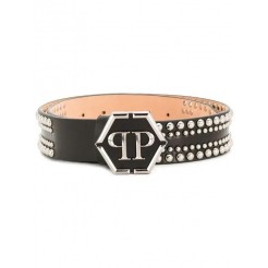 Philipp Plein Embellished Logo Belt Women 0291 Black/nickel Accessories Belts Where Can I Buy