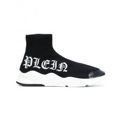 Philipp Plein Hi-top Knitted Sneakers Men 02 Black Shoes Hi-tops Usa Discount Online Sale