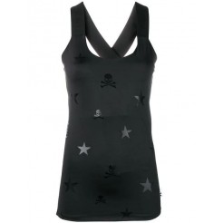 Philipp Plein Signature Symbols Vest Women 0202 Black / Clothing Vests & Tank Tops 100% Quality Guarantee