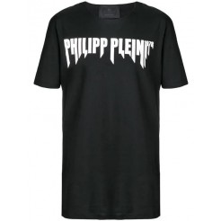 Philipp Plein Logo Print T-shirt Men 0201 Black / White Clothing T-shirts Store