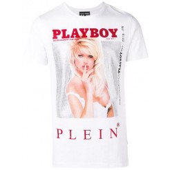 Philipp Plein X Playboy Print T-shirt Men 01 White Clothing T-shirts Super Quality