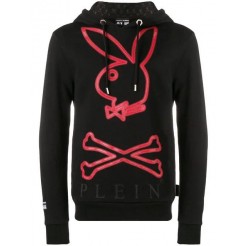 Philipp Plein X Playboy Bunny Hoodie Men 02 Black Clothing Hoodies