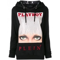 Philipp Plein X Playboy Hoodie Women 02 Black Clothing Hoodies