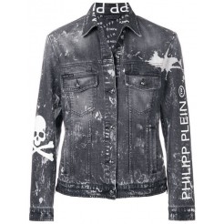 Philipp Plein Bleached Denim Jacket Men 02yp Psyco Clothing Jackets Online