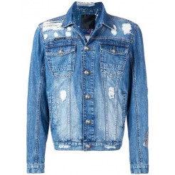 Philipp Plein Centaur Print Denim Jacket Men 07to Too Mutch Clothing Jackets Popular