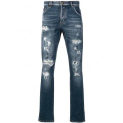 Philipp Plein Ripped Detail Jeans Men 08dp Double P Clothing Slim-fit Fabulous Collection