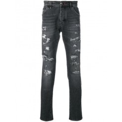 Philipp Plein Logo Print Jeans Men 10rm Rocky Mountains Clothing Slim-fit Authorized Dealers