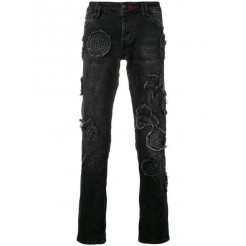 Philipp Plein Patch Detail Jeans Men 02dn Dna Clothing Regular & Straight-leg Largest Fashion Store