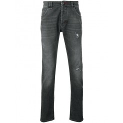 Philipp Plein Distressed Slim-fit Jeans Men 10rm Rocky Mountains Clothing Free Shipping