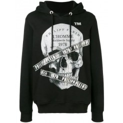 Philipp Plein Logo Skull Hoodie Men 02 Black Clothing Hoodies Elegant Factory Outlet