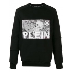 Philipp Plein Logo Patch Sweatshirt Men 02 Black Clothing Sweatshirts Outlet Store