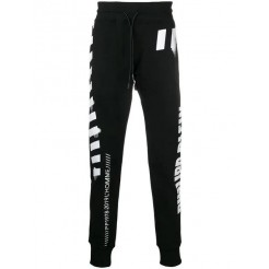 Philipp Plein Stripe Print Track Pants Men 0201 Black / White Clothing Timeless