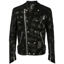 Philipp Plein Zip Detail Biker Jacket Men 02 Black Clothing Jackets Innovative Design