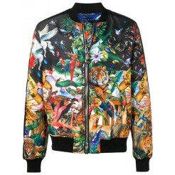 Philipp Plein Jungle Print Bomber Jacket Men 02 Black Clothing Jackets Wholesale Dealer