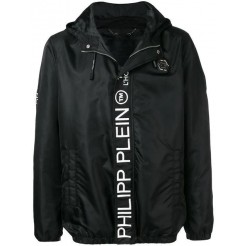 Philipp Plein Printed Logo Jacket Men 02 Black Clothing Bomber Jackets Official Supplier
