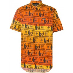 Philipp Plein Dollar Crystal Cut Shirt Men 20 Orange Clothing Shirts Super Quality