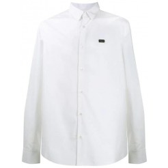 Philipp Plein Logo Plaque Shirt Men 01 White Clothing Shirts On Sale