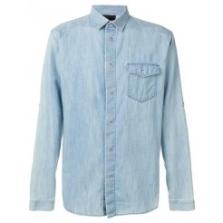 Philipp Plein Denim Shirt Men 07 Light Blue Clothing Shirts Vast Selection