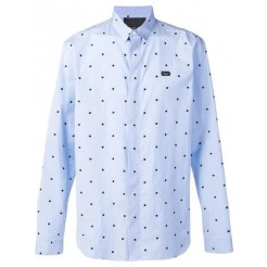 Philipp Plein Embroidered Shirt Men 07 Light Blue Clothing Shirts Utterly Stylish