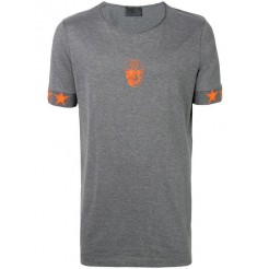 Philipp Plein Skull Logo T-shirt Men 10 Grey Clothing T-shirts 100% High Quality Guarantee