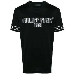 Philipp Plein Logo Print T-shirt Men 0201 Black / White Clothing T-shirts Free Delivery