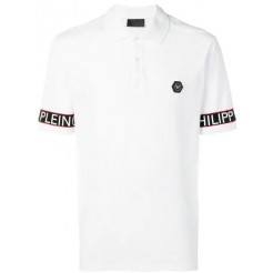Philipp Plein Logo Cuff Polo Shirt Men 01 White Clothing Shirts Great Deals