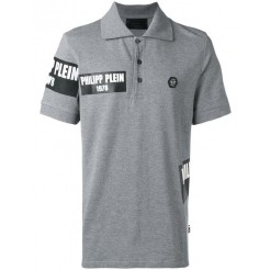 Philipp Plein Logo Patch Polo Shirt Men 10 Grey Clothing Shirts High Quality Guarantee
