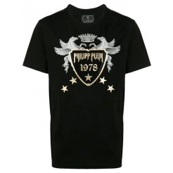 Philipp Plein Logo Patch T-shirt Men 02 Black Clothing T-shirts Uk Cheap Sale