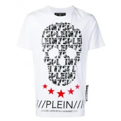 Philipp Plein Logo Skull Print T-shirt Men 01 White Clothing T-shirts Colorful And Fashion-forward