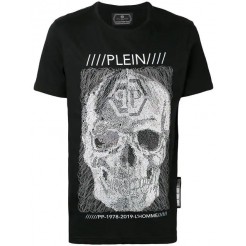 Philipp Plein Crystal Skull Embellished T-shirt Men 02 Black Clothing T-shirts