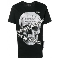Philipp Plein Platinum Cut Round Neck T-shirt Men 02 Black Clothing T-shirts