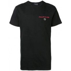 Philipp Plein Skull Logo Crest T-shirt Men 02 Black Clothing T-shirts Usa Discount Online Sale