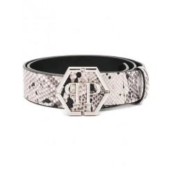 Philipp Plein Logo Buckle Belt Men 06 Beige Accessories Belts Fast Delivery