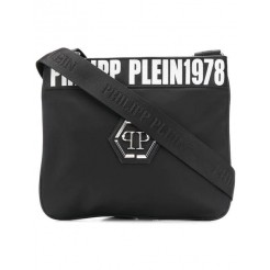 Philipp Plein Quilted Shoulder Bag Men 0201 Black / White Bags Clearance Sale