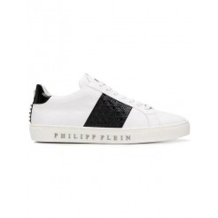 Philipp Plein Low-top Sneakers Men 0102 White / Black Shoes Low-tops Outlet Seller