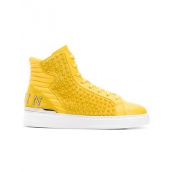 Philipp Plein Star Studded Hi-top Sneakers Men 09 Yellow Shoes Hi-tops Outlet