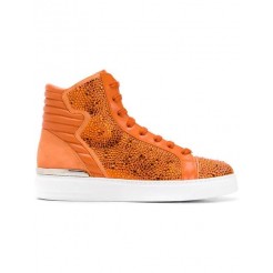 Philipp Plein Crystal Embellished Sneakers Men 20 Orange Shoes Hi-tops Shop Best Sellers