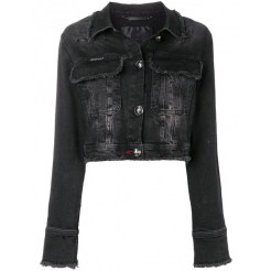 Philipp Plein Cropped Denim Jacket Women 02dn Dna Clothing Jackets Store