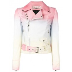 Philipp Plein Faded Biker Jacket Women 21 Multicolor Clothing Jackets Sale Online