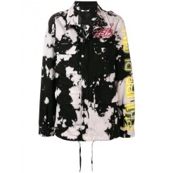 Philipp Plein Paint Splattered Jacket Women 02 Black Clothing Single Breasted Coats No Sale Tax