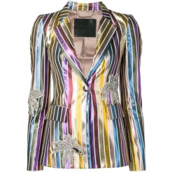 Philipp Plein Striped Blazer Women 21 Multicolor Clothing Blazers Timeless Design